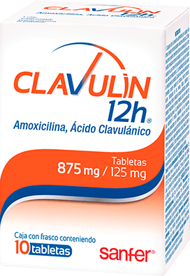 Clavulin 12H 875Mg/125Mg Con 10 Tabletas (Amoxicilina/Acido Clavulanico)