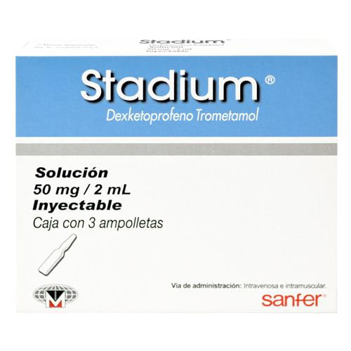 Stadium 50Mg Con 3 Ampulas (Dexketoprofeno Trometamol)