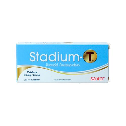 Stadium T 75Mg/25Mg Con 10 Tabletas (Tramadol/Dexketoprofeno)