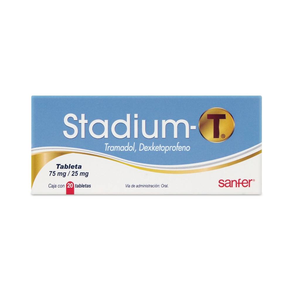 Stadium T 75Mg/25Mg Con 20 Tabletas (Tramadol/Dexketoprofeno)