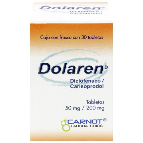 Dolaren 50Mg/200Mg Con 30 Tabletas (Diclofenaco/Carisoprodol)