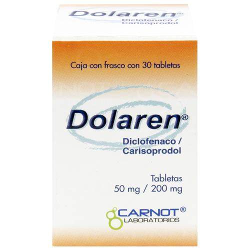 Dolaren 50Mg/200Mg Con 30 Tabletas (Diclofenaco/Carisoprodol) - WeCare Pharma