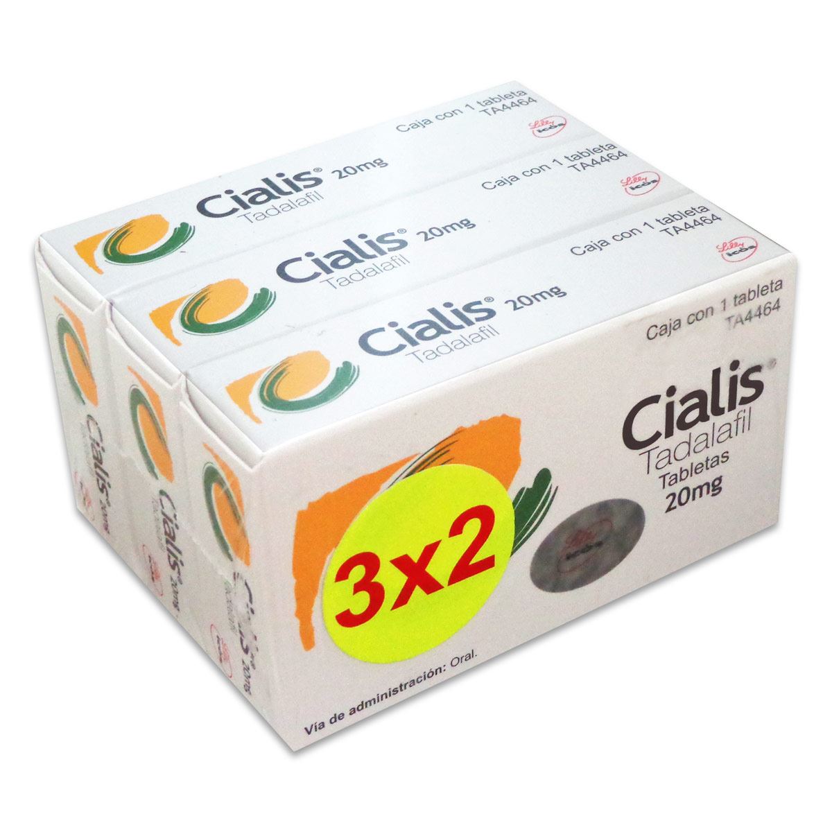 Cialis 20Mg Con 1 3X2 Tabletas (Tadalafil)