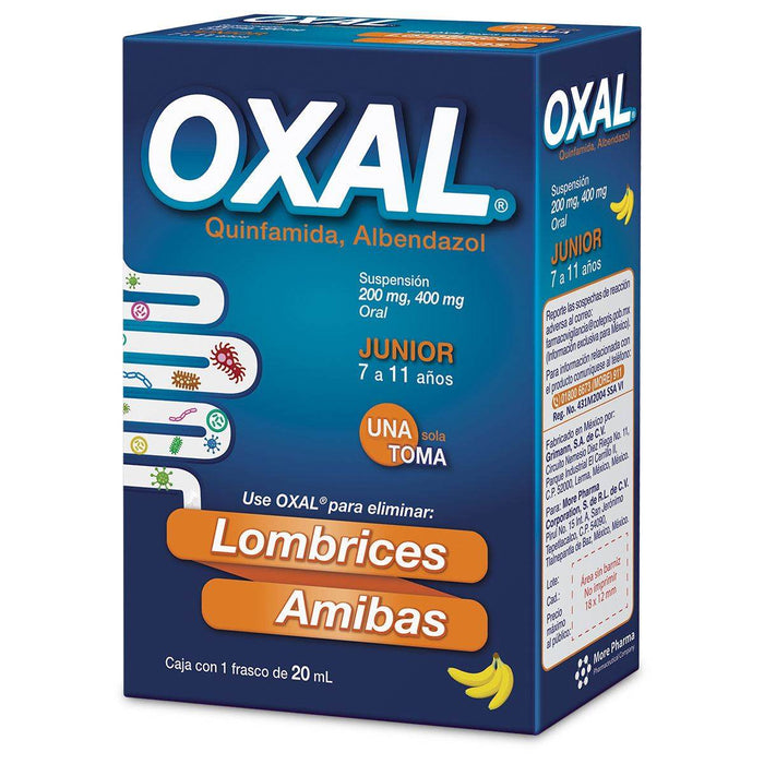 Oxal Junior Suspensión 200Mg/400Mg 20Ml (Quinfamida/Albendazol) - WeCare Pharma