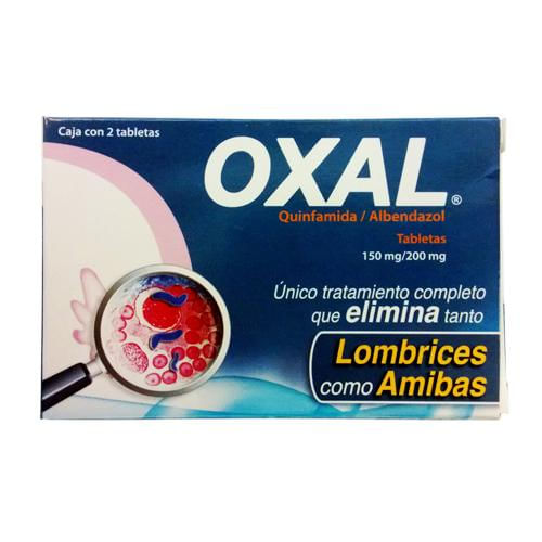 Oxal 150Mg/200Mg Con 2 Tabletas (Quinfamida/Albendazol)