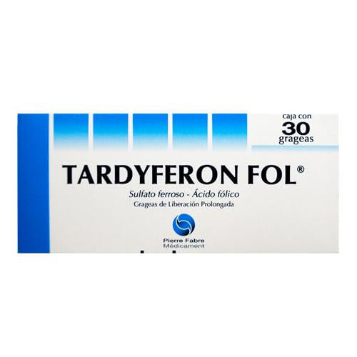 Tardyferon Fol 80Mg/0.35Mg Con 30 Comprimidos (Sulfato Ferroso/Acido Folico)