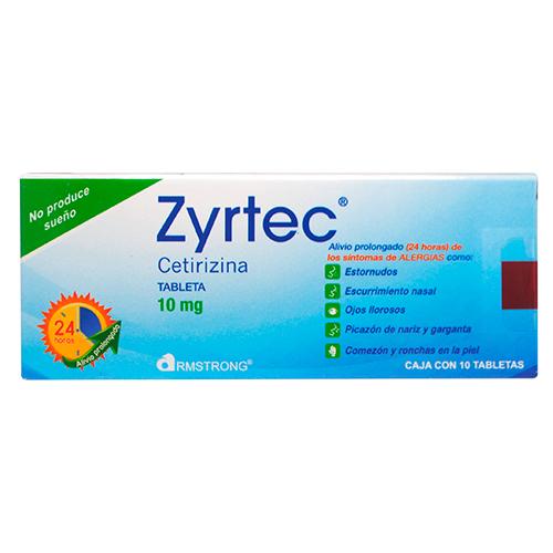 Zyrtec 10Mg Con 10 Tabletas (Cetirizina)