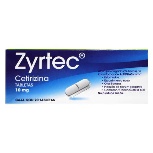 Zyrtec 10Mg Con 20 Tabletas (Cetirizina)