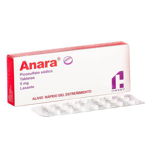 Anara 5Mg Con 20 Tabletas (Picosulfato Sodico)