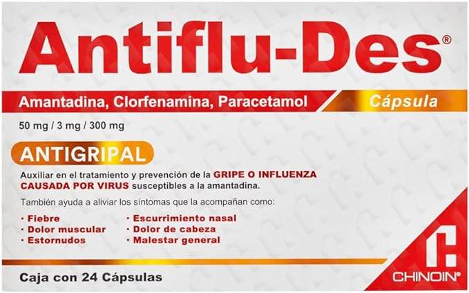 Antiflu-Des 3Mg/50Mg/300Mg Con 24 Tabletas (Amantadina/Clofernamina/Paracetamol) - WeCare Pharma