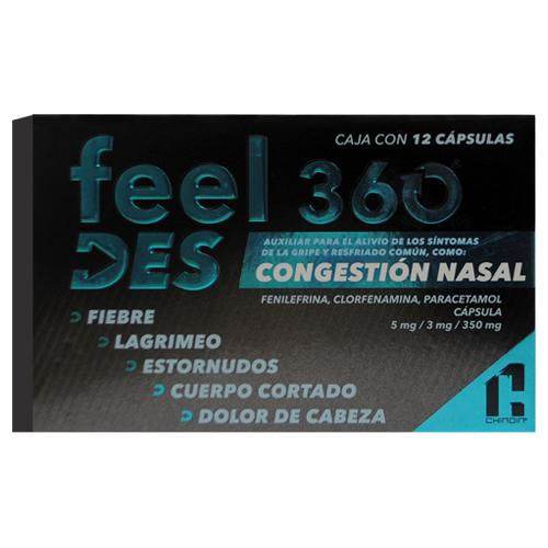 Feel 360 Des Con 12 Capsulas (Fenilefrina/Clorfenamina/Paracetamol) - WeCare Pharma