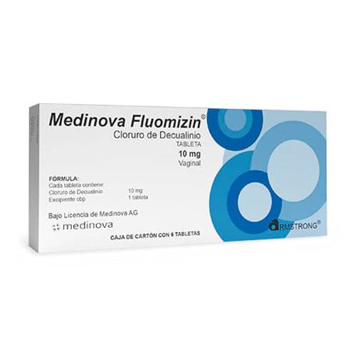 Medinova Fluomizin Vaginal 10Mg Con 6 Tabletas (Cloruro De Decualinio) - WeCare Pharma