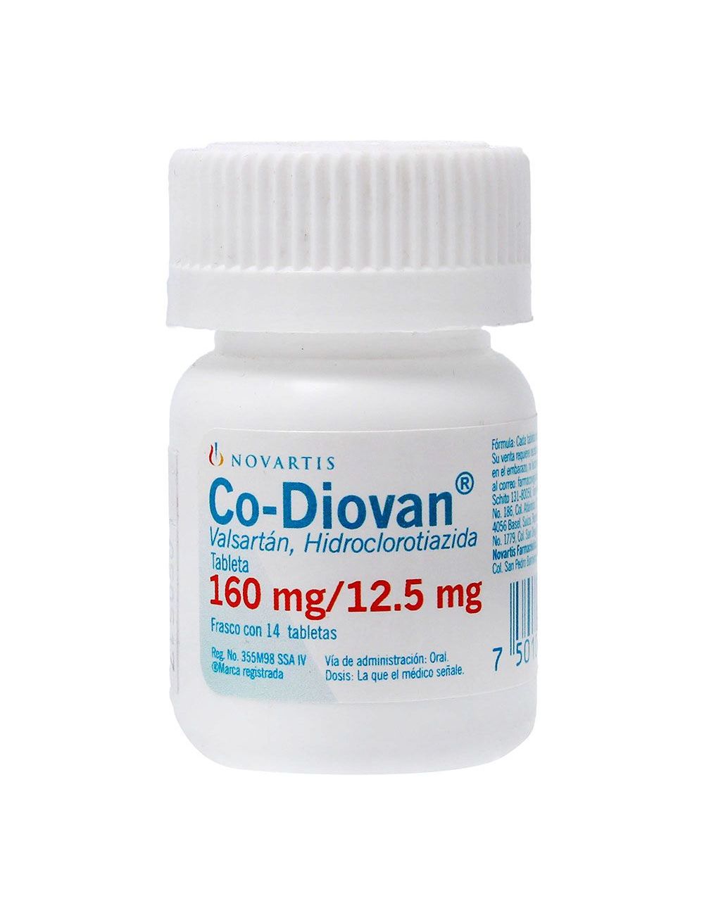 Co-Diovan 160Mg/12.5Mg Con 14 Tabletas (Valsartan/Hidroclorotiazida)