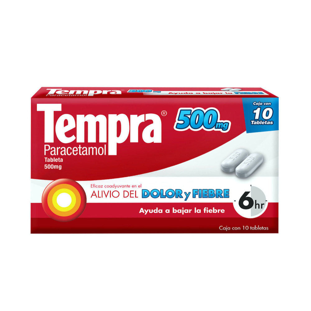 Tempra 500Mg Con 10 Tabletas (Paracetamol)