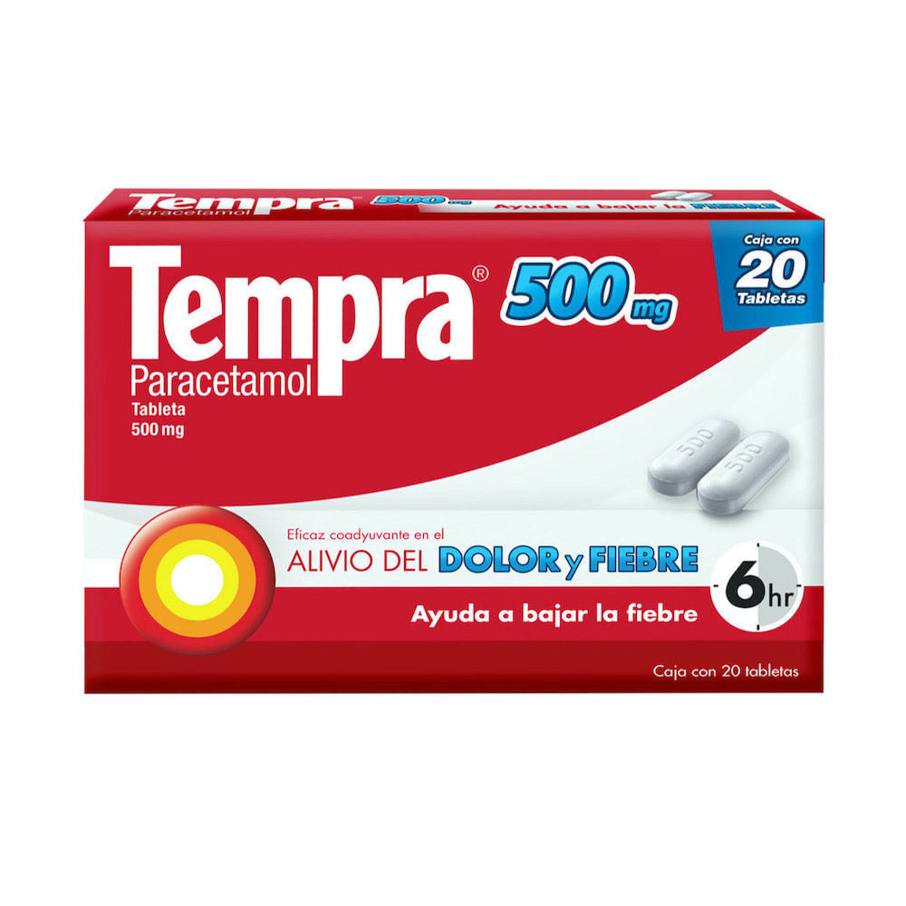 Tempra 500Mg Con 20 Tabletas (Paracetamol)