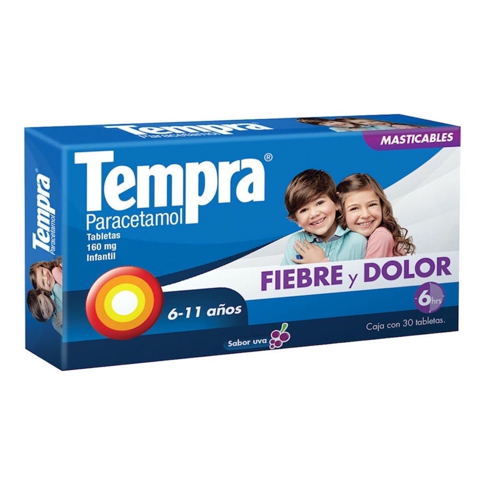 Tempra 6-11 Años 160Mg Con 30 Tabletas (Paracetamol)