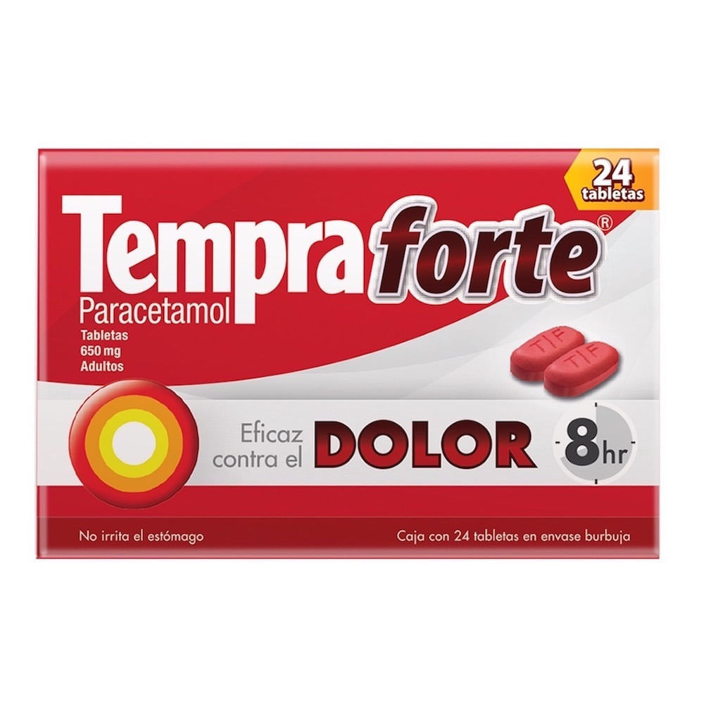 Tempra Forte 650Mg Con 24 Tabletas (Paracetamol)