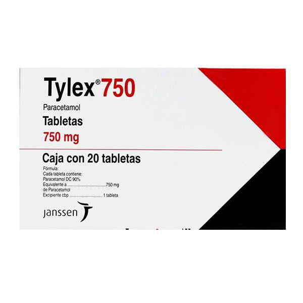 Tylex 750Mg Con 20 Tabletas (Paracetamol)