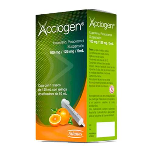 Acciogen Suspensión 100Mg/125Mg/5Ml 120Ml (Ibuprofeno/Paracetamol) - WeCare Pharma