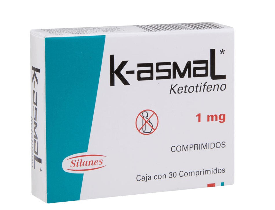 K-Asmal 1Mg Con 30 Comprimidos (Ketotifeno)