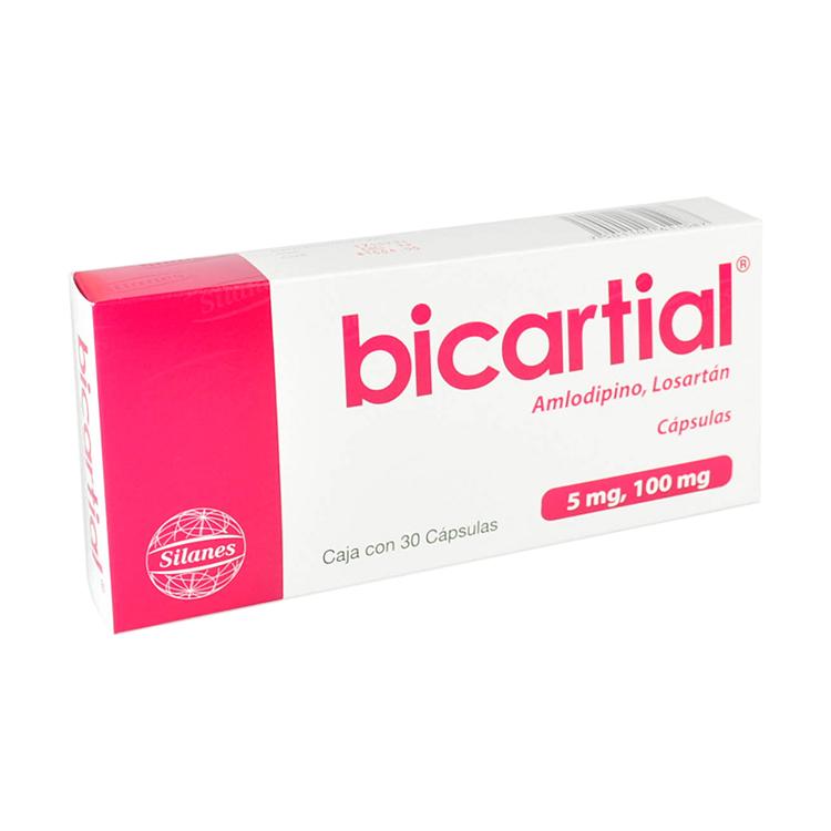 Bicartial 5Mg/100Mg Con 30 Capsulas (Amlodipino/Losartan)