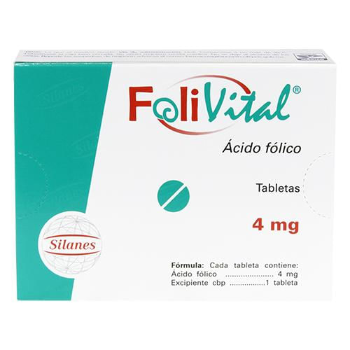 Folivital 4Mg Con 90 Tabletas (Acido Folico)