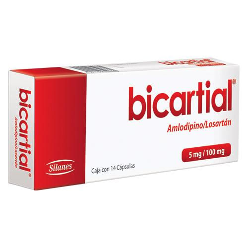 Bicartial 5Mg/100Mg Con 14 Capsulas (Amlodipino/Losartan)