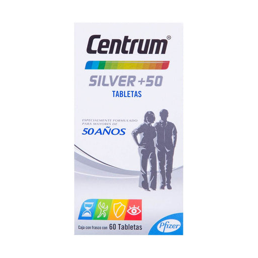 Centrum Silver +50 Con 100 Tabletas (Vitaminas B/C/Calcio/Potasio/Zinc) - WeCare Pharma