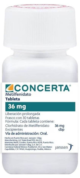 Concerta (Metilfenidato) Tabletas 36Mg Con 30 - WeCare Pharma
