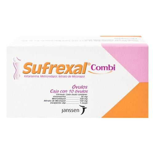 Sufrexal Combi Ovulos 36Mg/500Mg/100Mg Con 10 (Ketanserin/Metronidazol/Miconazol)