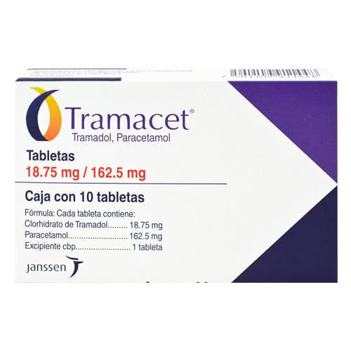 Tramacet 18.75Mg/162.5Mg Con 10 Tabletas (Tramadol/Paracetamol)