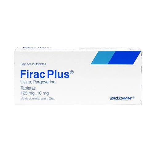 Firac Plus 125/10Mg Con 20 Tabletas (Lisina/Pargeverina) - WeCare Pharma