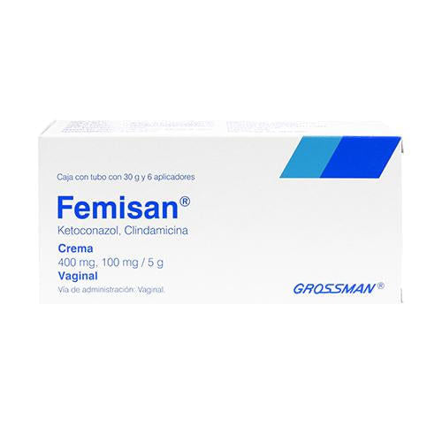 Femisan Crema 400Mg/100Mg/5G Y 6 Apicadores 30G (Ketoconazol/Clindamicina)