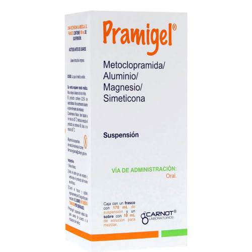 Pramigel Suspensión 6.6G/3.7G/4G 180Ml (Metoclopramida/Aluminio/Magnesio/Simeticona) - WeCare Pharma