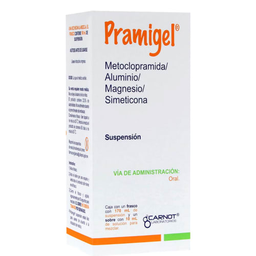 Pramigel Suspensión 6.6G/3.7G/4G 180Ml (Metoclopramida/Aluminio/Magnesio/Simeticona)