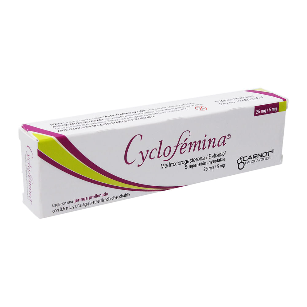 Cyclofemina Jeringa 25Mg/5Mg 0.5Ml Con 1 (Medroxiprogesterona/Estradiol)