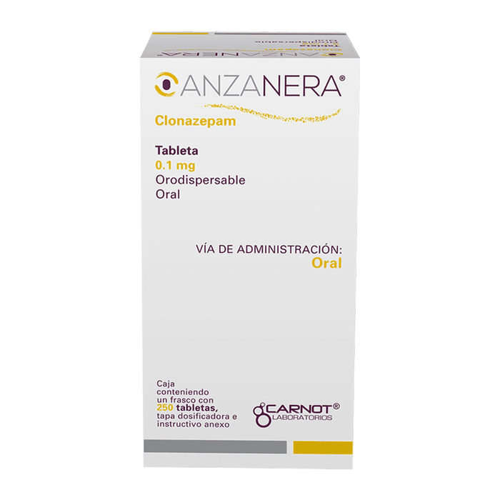 Anzanera (Clonazepam) Con 250 Tabletas De 0.1Mg Orodispersable - WeCare Pharma