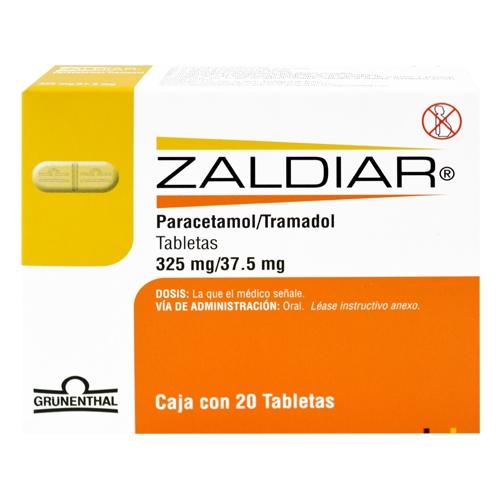 Zaldiar 37.5Mg/325Mg Con 20 Tabletas (Paracetamol/Tramadol)