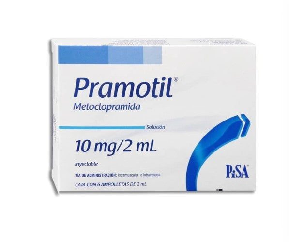 Pramotil 10Mg/2Ml Con 6 Ampulas (Metoclopramida)