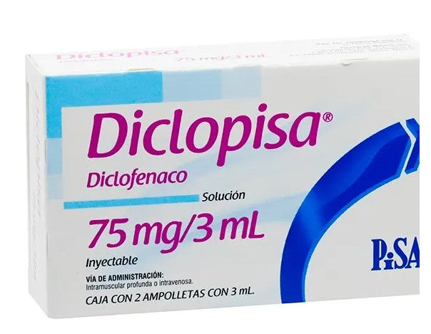 Diclopisa 75Mg/3Ml Con 2 Ampulas (Diclofenaco)