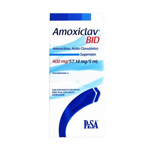 Amoxiclav Bid Suspensión 400/57.1 Mg 70 Ml (Amoxicilina/Acido Clavulanico)