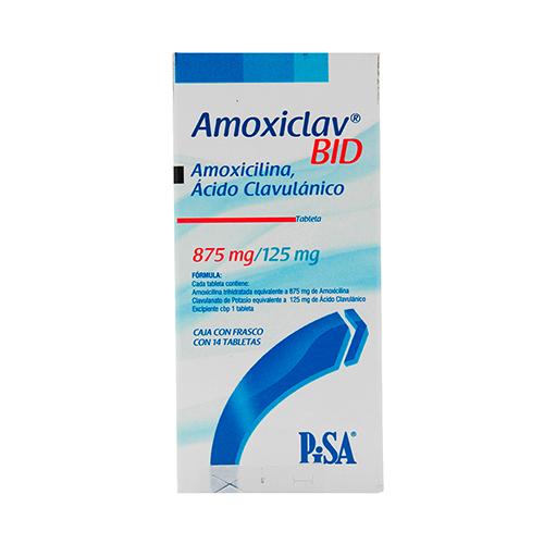 Amoxiclav Bid 875Mg/125Mg Con 14 Tabletas (Amoxicilina/Clavunalato)