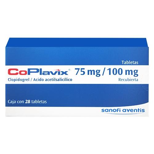 Coplavix 75Mg/100Mg Con 28 Tabletas (Clopidogrel/Acido Acetilsalicilico)