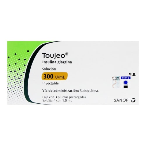 Toujeo Pluma 300Unid/Ml 1.5Ml Con 3 (Insulina Glargina)