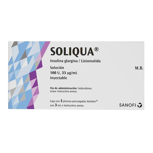 Soliqua Pluma 100Unid/Ml 3Ml Con 3 (Insulina Glargina/Lixisenatida) - WeCare Pharma