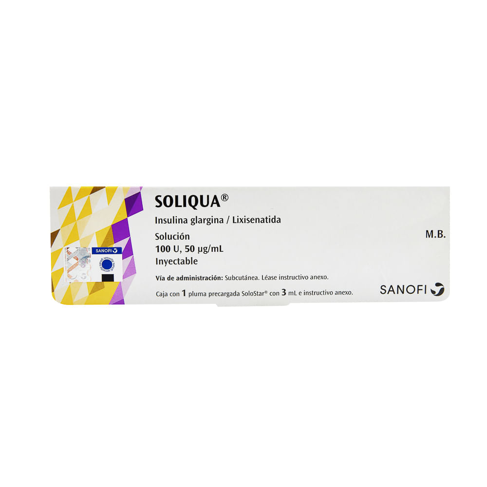 Soliqua Pluma 100Unid/Ml 3Ml Con 1 (Insulina Glargina)