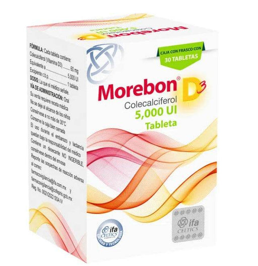 Morebon 5000Unid Con 30 Tabletas (Colecalciferol) - WeCare Pharma