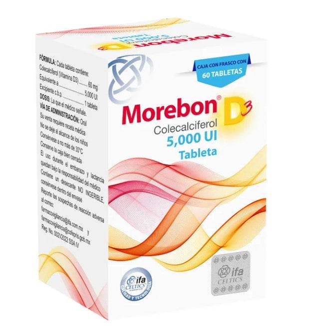 Morebon D3 5000Unid Con 60 Tabletas (Colecalciferol) - WeCare Pharma
