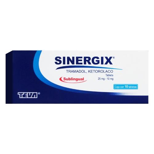 Sinergix Sl 25Mg/10Mg Con 10 Tabletas (Tramadol/Ketorolaco)