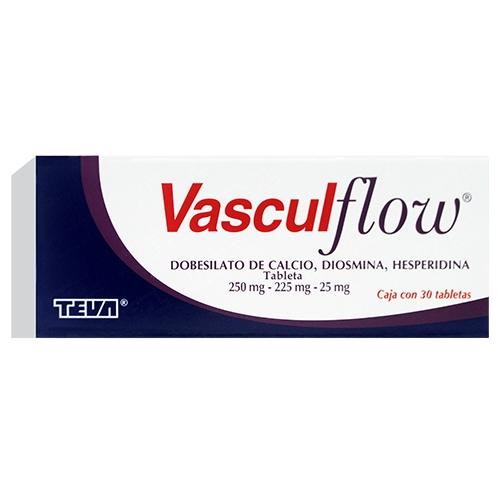 Vasculflow 250Mg/225Mg/25Mg Con 30 Tabletas (Bobesilato De Calcio/Diosmina/Hesperidina)